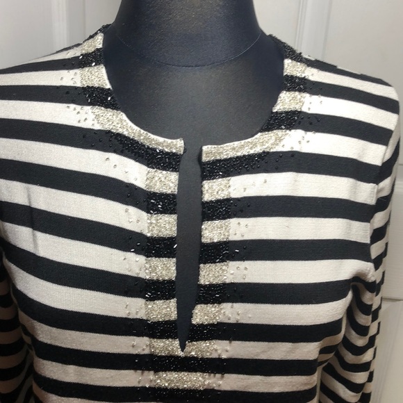 M- Talbots women’s Sweater-shirt long sleeves striped Sz M - Picture 2 of 10